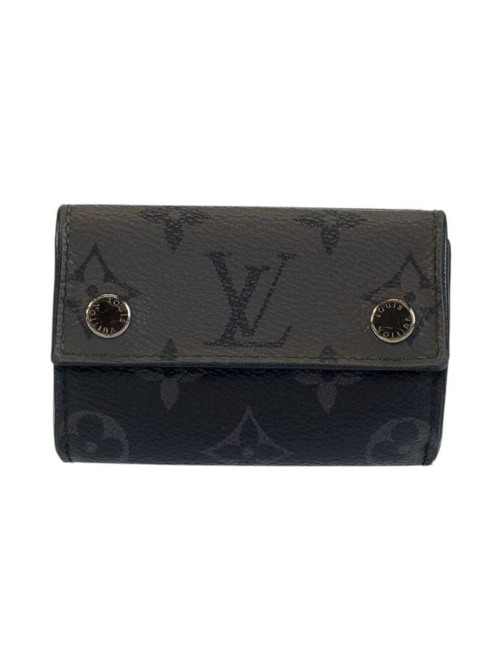 Louis Vuitton Monogram Eclipse Reverse Discovery Compact Wallet Black Folding